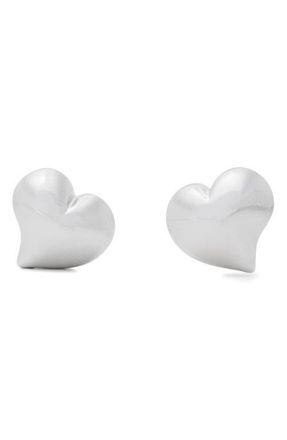 Kate Spade New York puffy heart stud earrings in Silver at Nordstrom