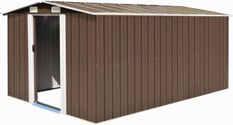 vidaXL Caseta de jardín metal marrón 257x392x181 cm Vidaxl