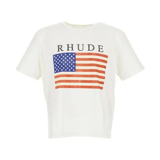Rhude T-Shirts, male, White, Size: 2XL T-Shirts