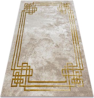 RugsX Bliss Z203az137 Alfombra Crema / Dorado - Marco, Griego, Moderna, Estructural Beige 180x270 Cm