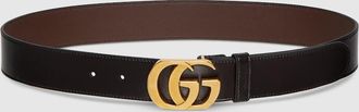 Gucci Cut GG Marmont Belt, Brown, Leather