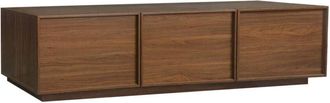 Sweeek Wood decor TV stand with 3 walnut doors, 180cm L 180 x D 43 x H 45cm - Kuba