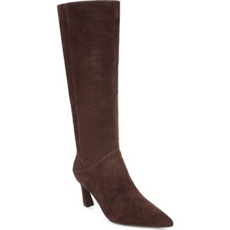 Naturalizer Edina Pointed Toe Knee High Boot in Chocolate Wc Suede at Nordstrom, Size 9