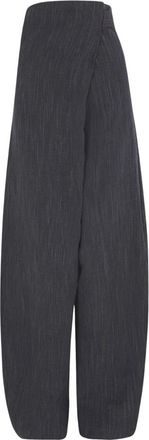 Cortana High-Waist Wrap Broeken - Dames - Broeken - Blauw - 2XS - Katoen - Broeken