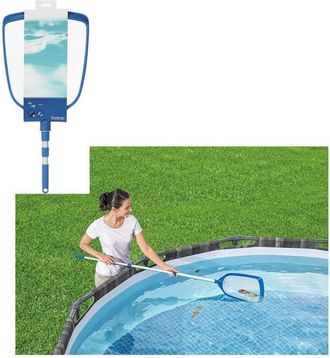 Trade Shop Trade Shop - Retino Set Per Piscina Fuori Terra Aquascoop Skimmer Con Asta Estendibile 58635