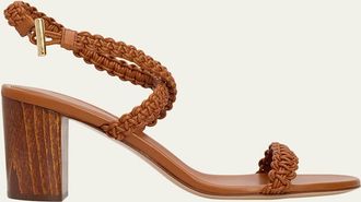 Gianvito Rossi 70mm Braided Leather Sandals