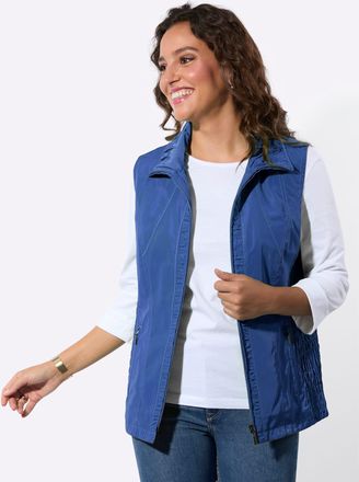 Casual Looks Kurzweste CASUAL LOOKS, Damen, Gr. 36, royalblau, 100% Polyester, unifarben, Westen Kurzweste