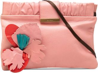 Miu Miu Pre-owned Miu Miu Lambskin Flower Applique Clutch with Strap Ladies JRVIRZQ7131RYQZX