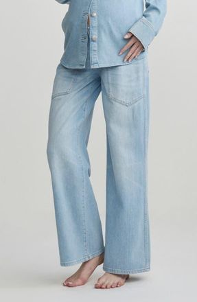 DL1961 Maternity Hepburn High Waist Wide Leg Jeans in Beachfront Aura at Nordstrom, Size 30