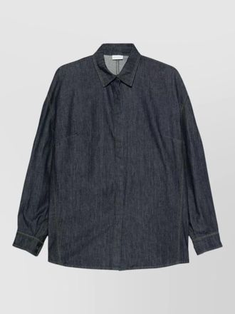 Dries Van Noten collared long sleeve silk nylon shirt