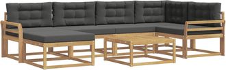 vidaXL Conjunto De Sof&aacute;s De Exterior 7 Uds. Blanco Y Antracita Vidaxl