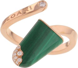 Bulgari Pink Gold Green Pink Gold (18K) Band Ring (Pre-Owned)