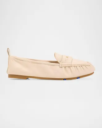 Burberry Fawn Leather Loafer Ballerina Flats