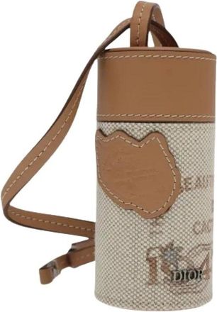 Dior Pre-owned Mini Bags, female, Beige, Size: ONE SIZE Pre-owned Canvas Pouch
