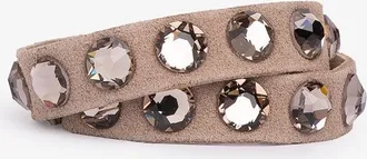 Pedro Garcia Crystal bracelet in beige suede | The wrap bracelet | Essentials