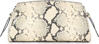 Staud Maude Convertible Leather Clutch in White Snake at Nordstrom