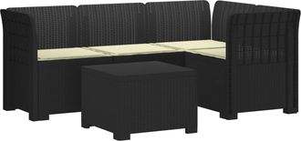 vidaXL Sof&aacute; De Jard&iacute;n Para 4 Personas Con Cojines Y Dise&ntilde;o De Rattan Vidaxl