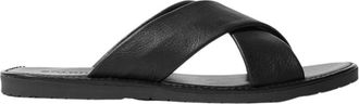 Scarosso Adriano Slippers - Heren - Sandalen - Zwart - 40 EU - Leer - Schoenen