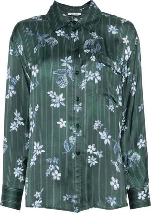 Liu Jo Camicia in Raso Stampato - - Blouses & Shirts - Donna - Verde - S