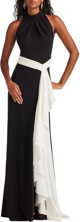 Tadashi Shoji Sleeveless Sheath Gown in Black/Ivory at Nordstrom, Size X-Large