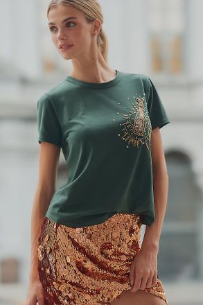 Pilcro The Bennie Embroidered Tee by Pilcro
