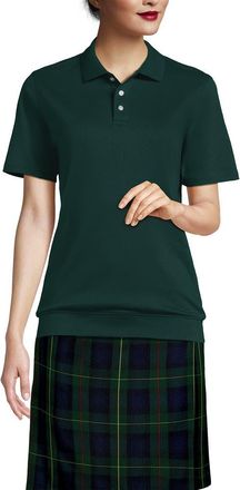 Lands End Short Sleeve Banded Bottom Polo Shirt in Evergreen at Nordstrom, Size X-Large