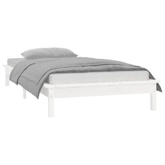 Berkfield Home LED Bed Frame without Mattress White 90x200 cm Solid Wood