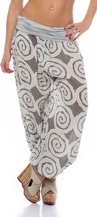 Malito more than fashion Malito Women Bloomers Spiral Design Pants Aladin Harem Boyfriend Baggy Yoga 1718 (Grey)