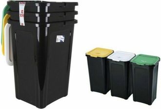 Tontarelli Cubo De Basura Para Reciclaje Tontarelli 44 L Negro (38,5 X 34,5 X 54,5 Cm) (3 Uds) 8009404218648 S2201063 Tontarelli