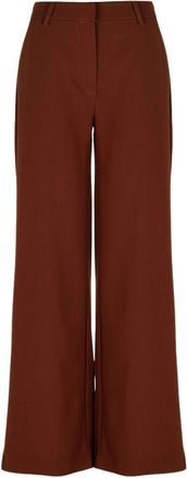 Freebird by Steven Lolani Wijde Broek - Dames - Broeken - Bruin - Maat: L Viscose