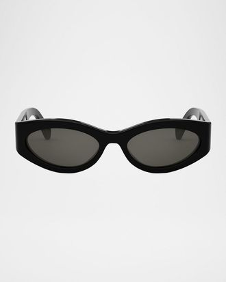 Celine Men & apos;s Monochroms Acetate Oval Sunglasses