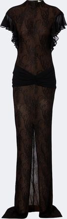 De La Vali Omero ruched lace maxi dress