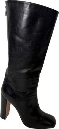 Celine Pre-owned Womens Tall Riding Boots in Black Leather - Size EU 39