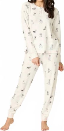 PJ Salvage My Dog Is My Valentine Pj Set In White