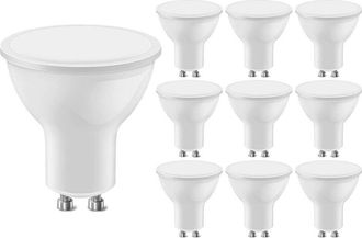 OEM Paquete De 10 Bombillas Led Gu10 De 4,7 W (equivalentes A 50 W) De Luz Blanca C&aacute;lida, No Regulables