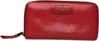 Miu Miu Pre-owned Wallets, female, Red, Size: ONE SIZE Pre-owned Leather Wallet