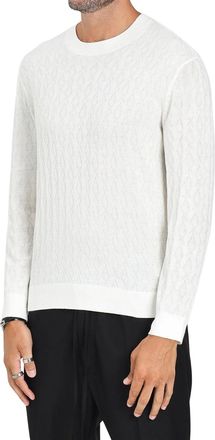 A|X Armani Exchange Acrylic Wool Crewneck Pullover - White