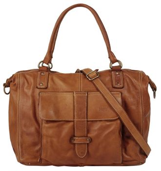 Forty Degrees Shopper FORTY, Damen, Gr. B/H/T: 46cm x 30cm x 18cm onesize, braun, Leder, vintage, Taschen Shopper, echt Leder, Made in Italy