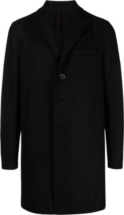Harris Wharf London single-breasted notched-lapels coat - men - Cashmere/Virgin Wool - 48 - Black