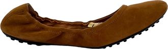 Tod's Tods Golden-Ring Detail Ballet Flats in Brown Suede