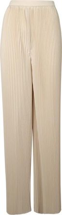 Fabiana Filippi High-waist Geplooide Broek - Dames - Wijde Broeken - Beige - S - Polyester - Broeken