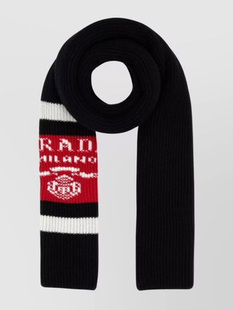 Prada striped ribbed cashmere scarf