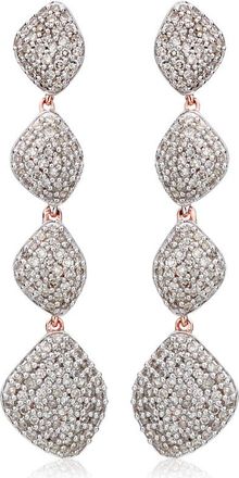 Monica Vinader Rose Gold Nura Teardrop Long Cocktail Earrings Diamond