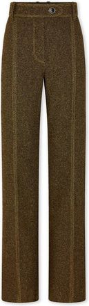 Paco Rabanne Chine Wol Maatwerk Broek - Dames - Straight fit broeken - Geel - XS - Wol - Broeken
