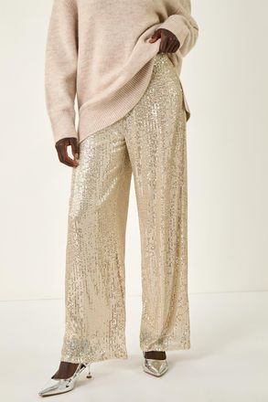 Roman Sequin Wide Leg Trousers