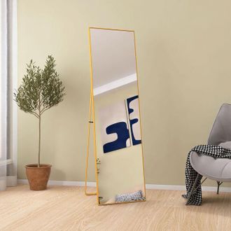 OEM Espejo De Pie - Rectangular - Marco De Metal - Color Dorado - 140x40cm