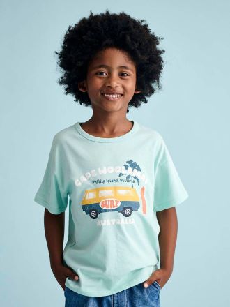 Vertbaudet Jungen T-Shirt, grafischer Print mintgr&uuml;n