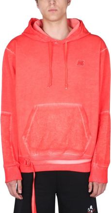 Helmut Lang Red Logo Hood Sweatshirts