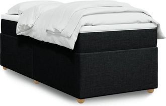 vidaXL Cama Box Spring Con Colch&oacute;n Tela Negro 80x200 Cm Vidaxl