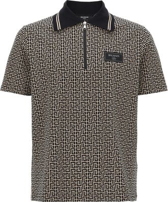 Balmain Bicolor Cotton Polo Mens Shirt